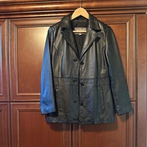 Vintage Wilsons Leather Black Leather Jacket Classic Mid-Length